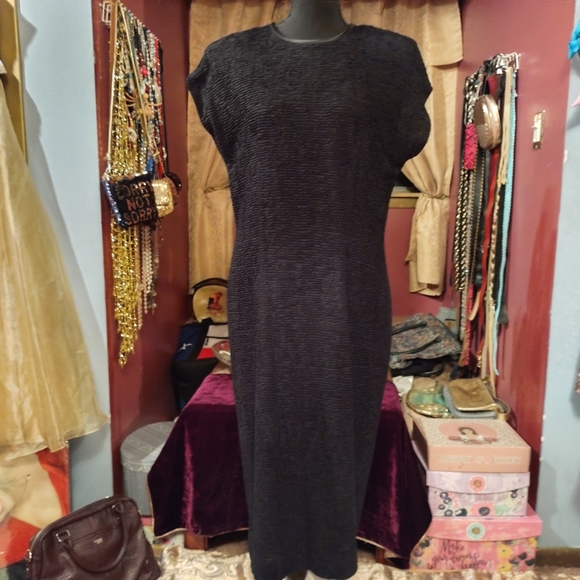 Leslie Fay Collections Vintage Black Sheath Dress 12 - Picture 1 of 4